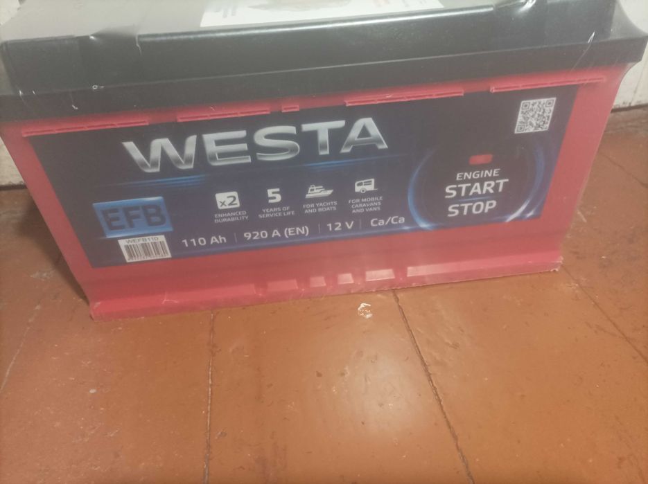 Автомобильный аккумулятор Westa 110 Ah ,новый