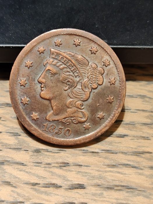 USA 1 Cent 1850 Large Cent – Braided Hair – duży cent liberty  stara miedź USA