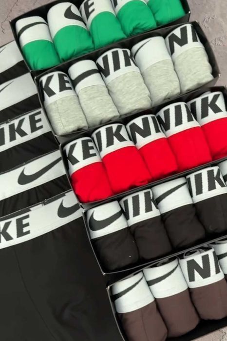 Чоловічі труси Nike. Мужские боксеры Найк, черные, хлопок