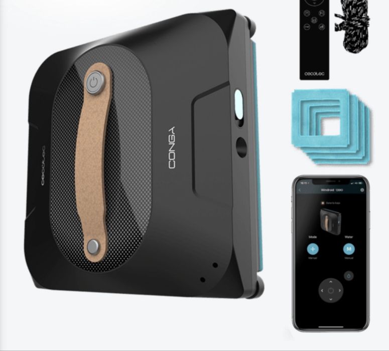 Robô limpa-vidros 3 em 1 - Cecotec Conga Windroid 1390 Double Spray Connected