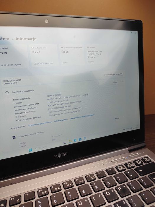 DOTYKOWY LAPTOP | Fujitsu U745 | i5-5GEN | 12GB RAM | 4G LTE | Win11