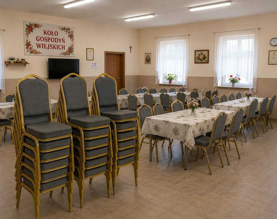 Krzesła cateringowe, bankietowe stalowe, sztaplowane, nowe od producenta