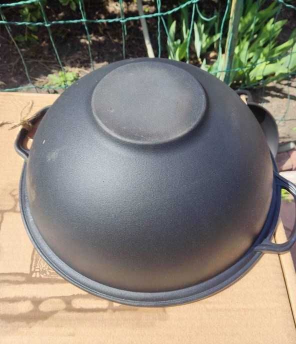 Чавунний / чугун казан WOK 8 л - 12 л - 15 л з кришкою - сковородою
