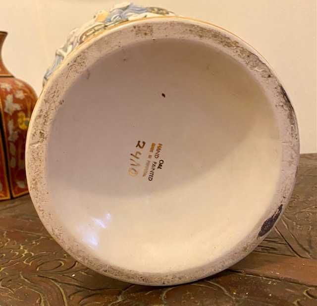 Jarrão antigo com asas, em porcelana Olaria de Alcobaça