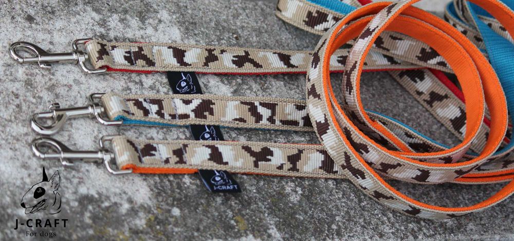 Mocne szelki, obroże i smycze bulterier, pit bull, amstaff - wzory