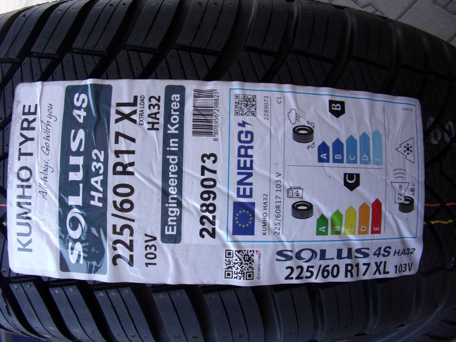 Nowe opony całoroczne wielosezonowe 225/60/17 Kumho 2024r/25r