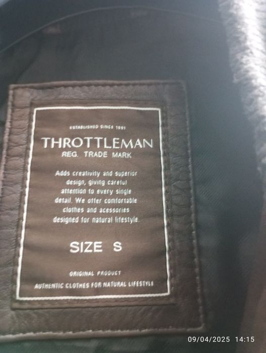 25 € Vendio casaco em pele cor castanha da marca throttleman tamanho S