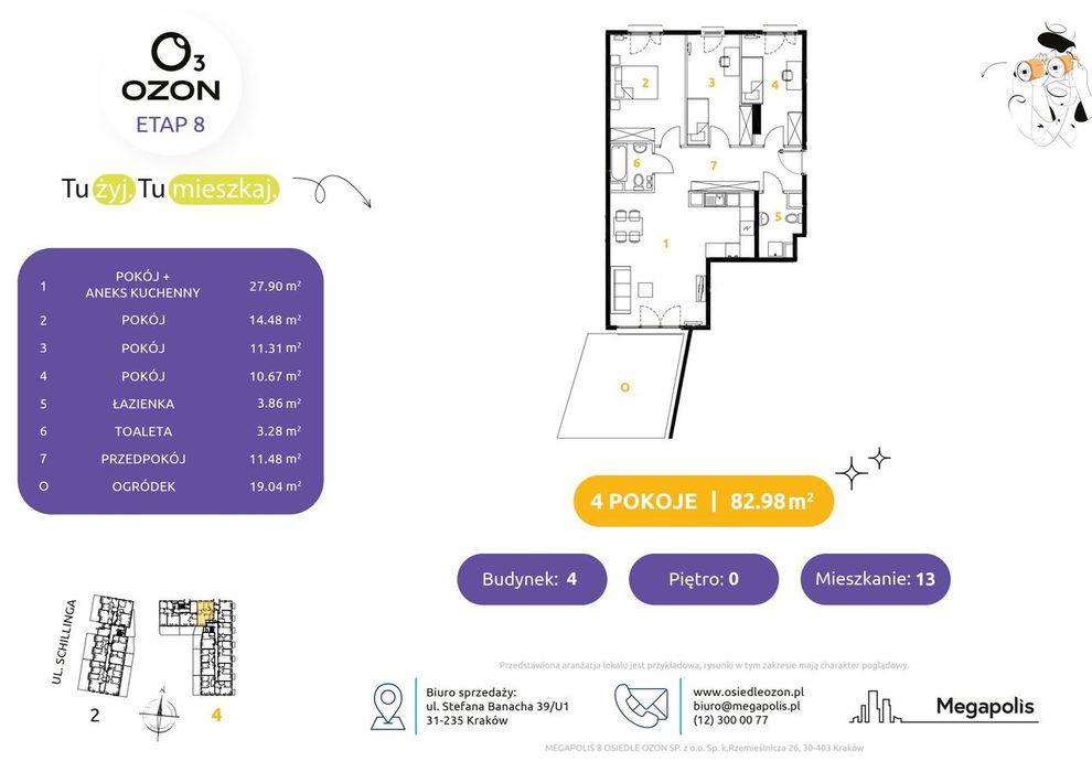 4-pokojowe mieszkanie 82m2 + ogródek