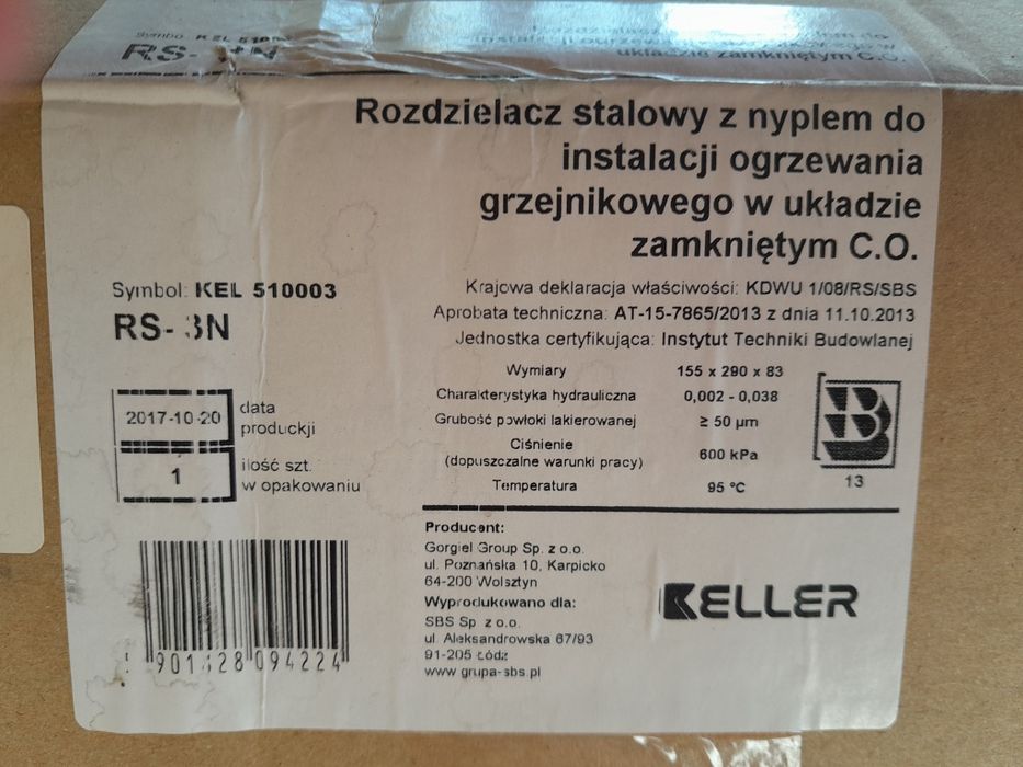 Rozdzielacz stalowy do instalacji c.o. 3