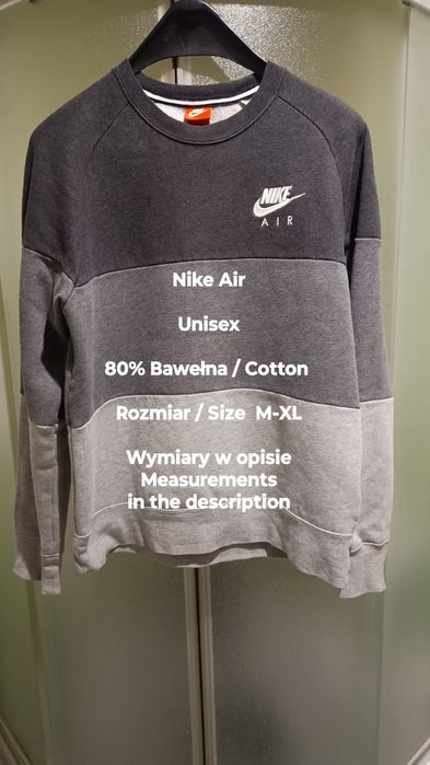 Nike Air  Sportowa bluza bawełniana, Uniseks, 80% Bawełna, Roz. M-XL