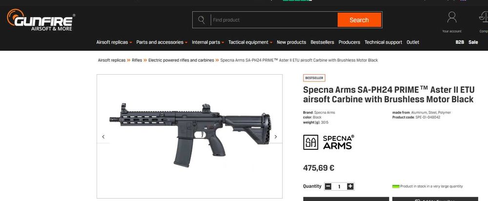 M4 Aeg SA-PH24 PRIME Aster II Airsoft