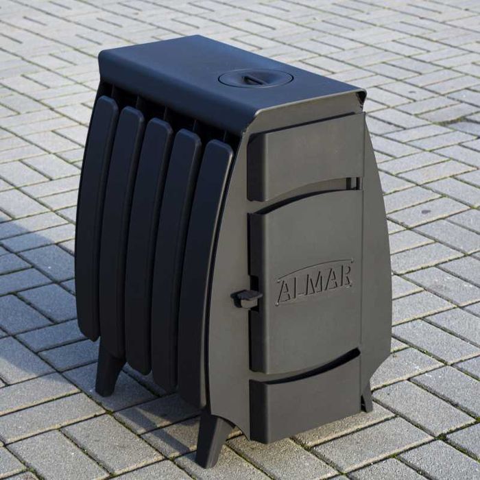 6 кВт! 4мм! Усиленная топка! Печь буржуйка с плитой и задним дымоходом