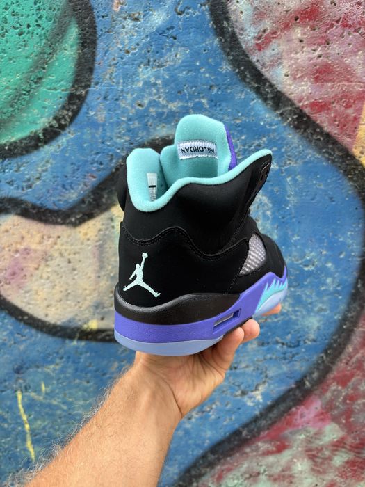 Мужские кроссовки Nike Air Jordan 5 Retro Black Blue Purple