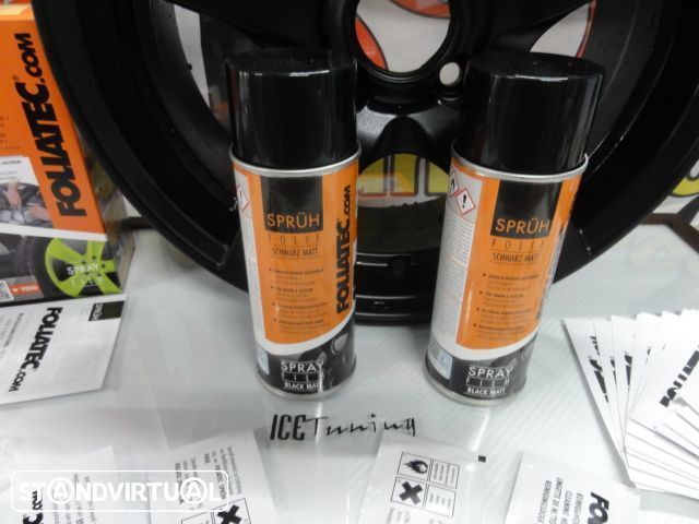 Kit de Tinta plástica removivel Foliatec em spray 2 x 400ml Preto Mate ou preto brilhante temos 30 cores em stock