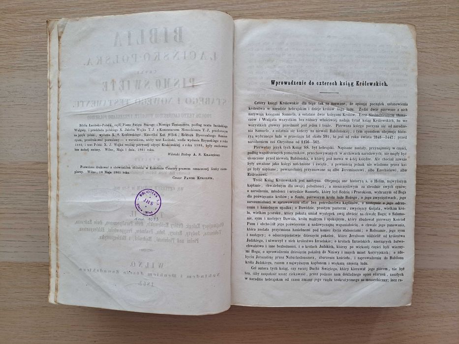 1862 rok. Biblia Łacińsko-Polska X. Jakóba Wujka. Tom II