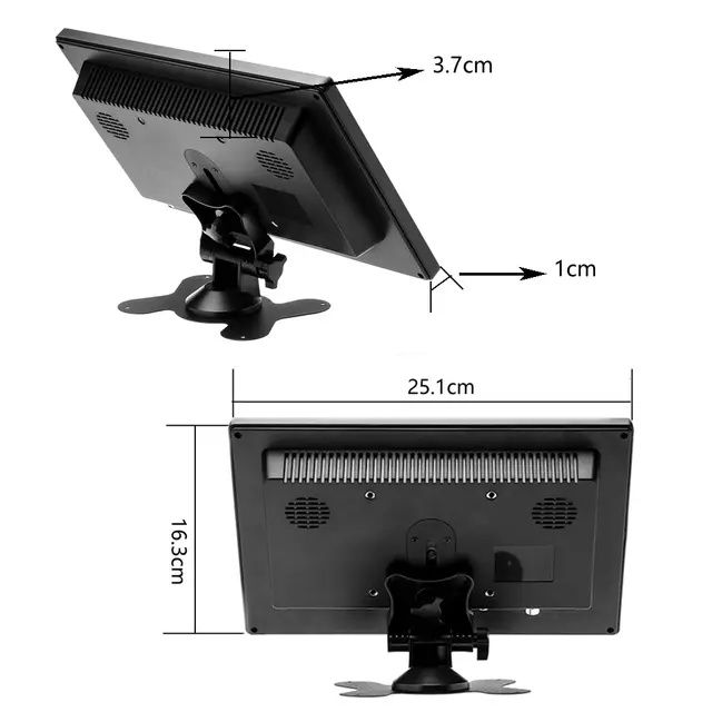 Monitor LCD 10,1" 2 saídas vídeo para carro e mini TV NOVO
