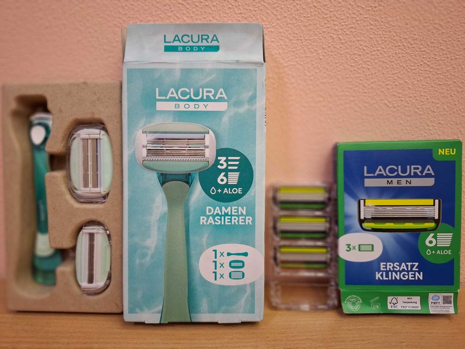 Станок для бриття Lacura + змінні касети 6 шт  6 лезні