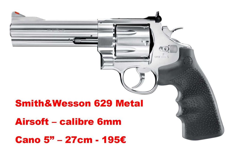 Revólver airsoft Smith & Wesson M29 + 629 + Colt Phyton 357 mola