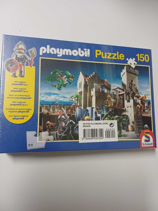 Puzzle com 150 peças e com soldado Playmobil