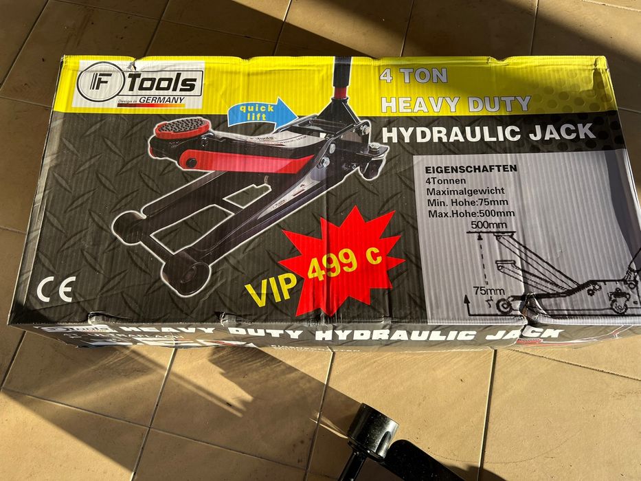 PROMOÇÃO: Macaco Hidráulico Baixo Perfil 4T Falco Germany Novo