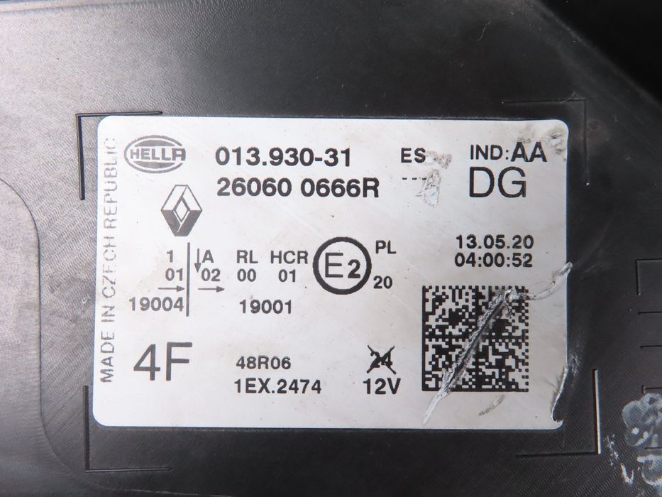 Farol Led Esquerdo Usado / Original Renault Captur Ii (Hf) 260600666R