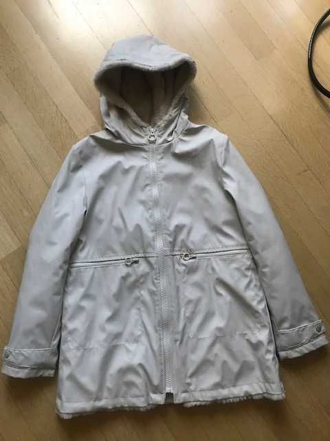 Zara Водовідштовхувальна прогумована куртка на хутрі для дівчинки