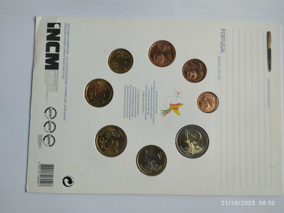 5 Carteiras BNC e FDC Euro Portugal 2007 + outros anos - ver descrição