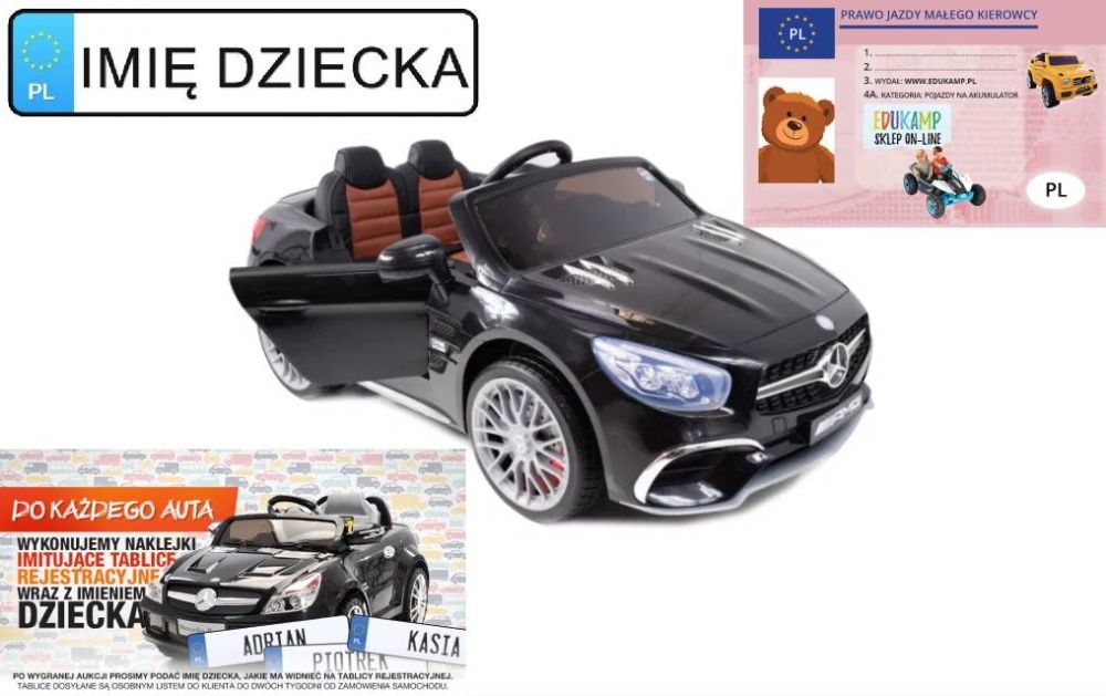 Auto na akumulator Mercedes SL65  na licencji LAKIEROWANY 2x45W