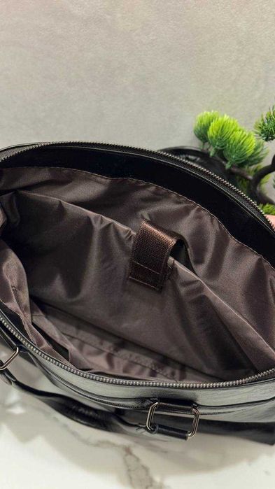 Чоловіча сумка (Чорна) для ноутбука документів. + Гаманець у ПОДАРУНОК