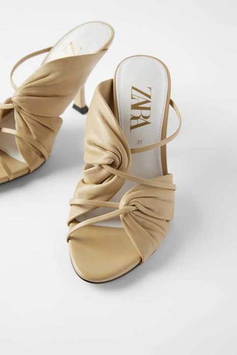 Sandálias beges em pele da Zara como novas !