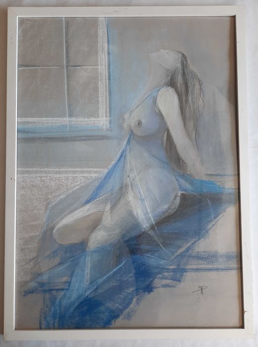 Akt Kobieta Piękna Duża Pastel Sygnowana