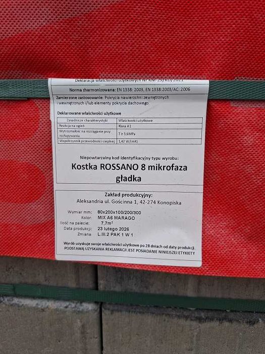 kostka brukowa Rossano 8cm gładka mix A6 marago mikrofaza