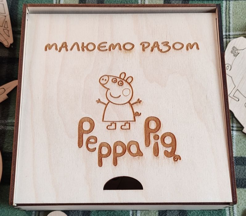 Розфарбовки дерев'яні для дітей свинка Пеппа