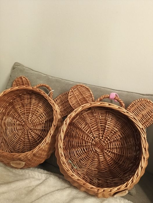 Koszyki wiklinowe misie