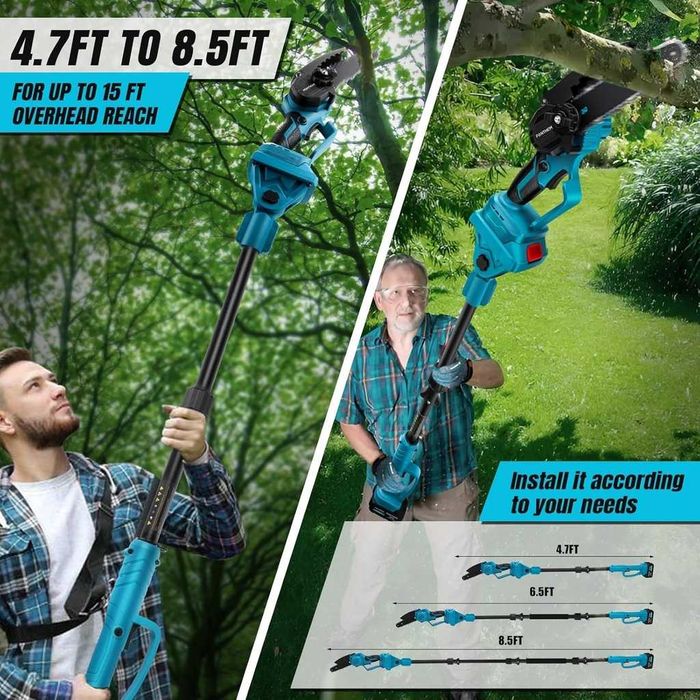 Panthem piła łańcuchowa z wysięgnikiem,kompatybilna z Makita bez AKU