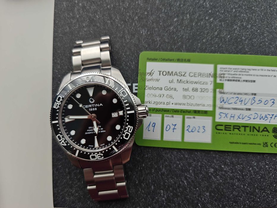 Certina DS Action Diver 43mm Powermatic 80 Ceramic Black