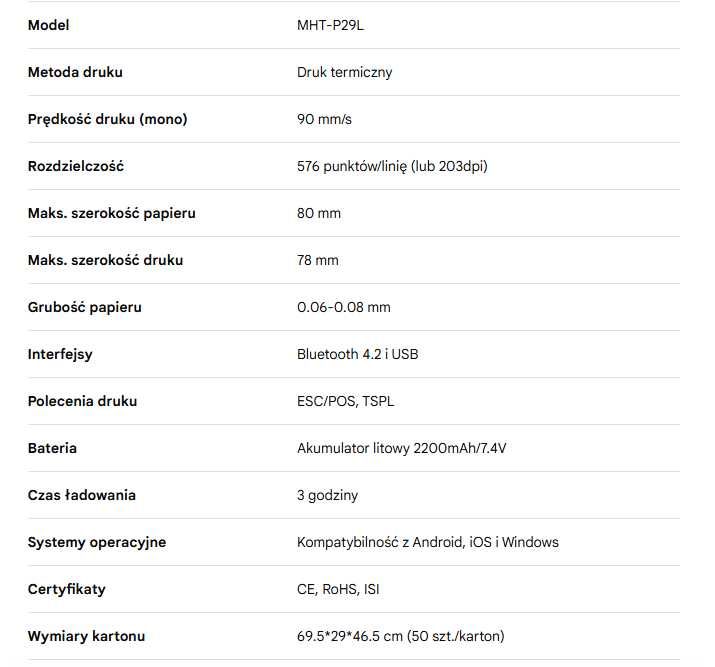 Drukarka etykiet MHT-P29L