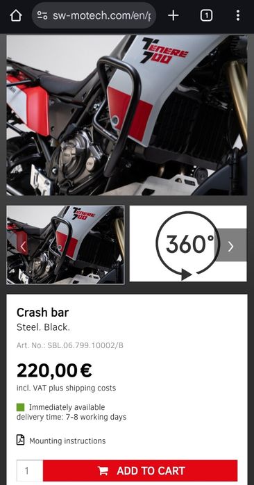 Crashbars SW Motech para Yamaha Tenere 700