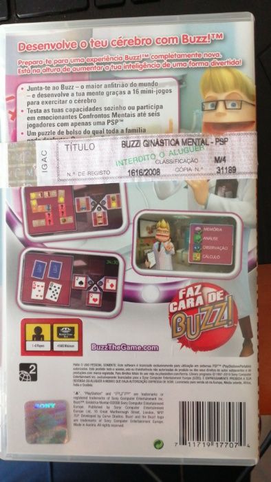 Jogo PSP- Buzz! Ginástica Mental