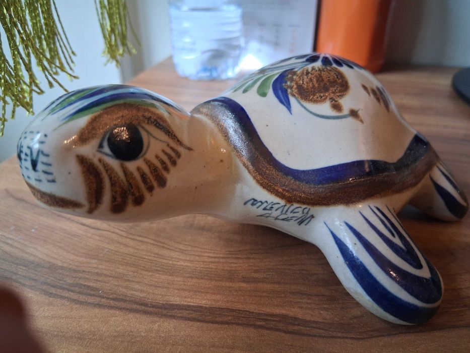 Peça de cerâmica, tartaruga de Tonalá, mexicana