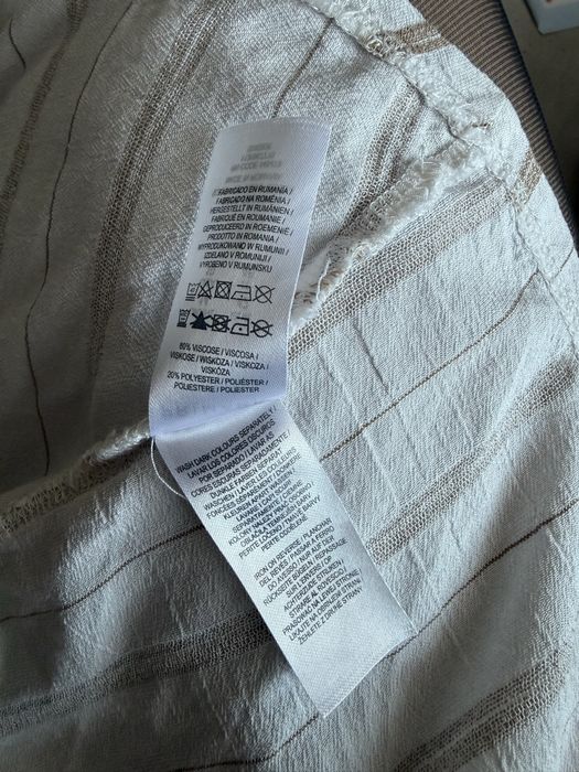 Primark 42 koszula w paski oversize plusize wiskoza offwhite