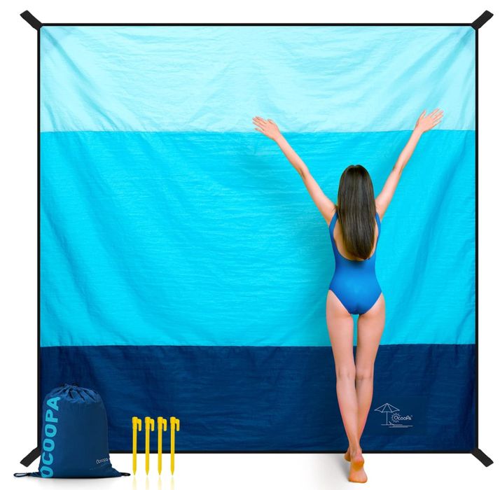 OCOOPA ‎S09 Koc plażowy, piknikowy, niebieski 300 x 280 cm