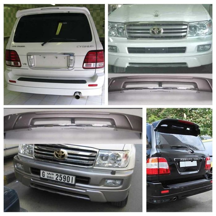 Накладка на передний бампер Ленд Крузер 100 юбка на задний бампер LC