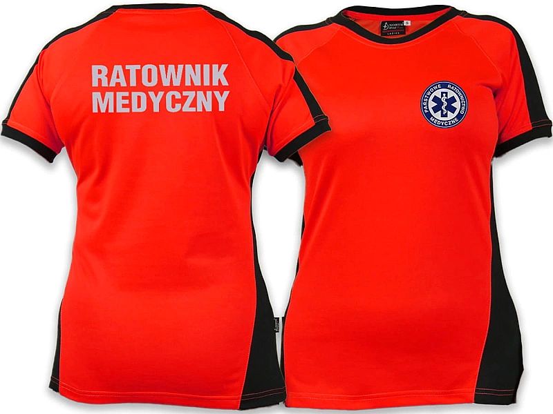 Koszulka ratownicza FLUO damska odblaskowa FUNKCYJNA (L)