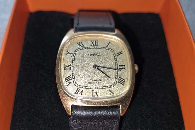 Czajka - Чайка 761639 złocony zegarek męski 17 jevels CCCP 1980-89 1601A