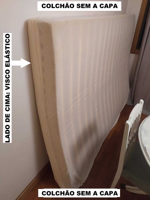 Colchão Premium Cama Casal 1,5m x 2m Visco Elástico Tempur 20 cm