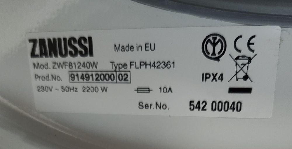 Máquina de Lavar Roupa Zanussi Lindo 100 - 8kg (1200 RPM) - Impecável