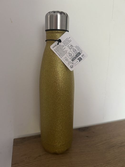 Brokatowa butelka termiczna koloz zloty 500ml
