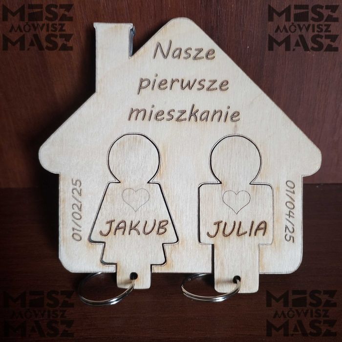 Domek na klucze, parapetówka, para, breloki #MiszMówiszMasz
