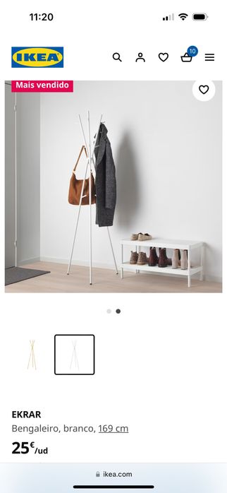 EKRAR bengaleiro, branco, 169 cm - IKEA